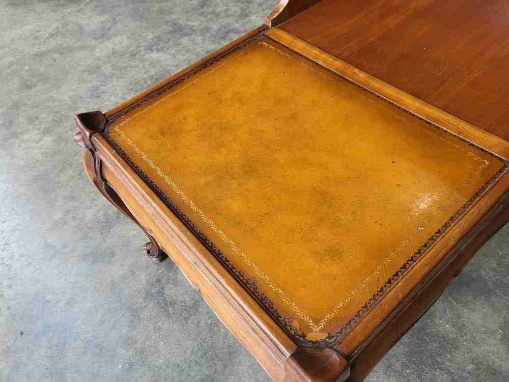 Pair antique repro French side end sofa tables cabriole legs