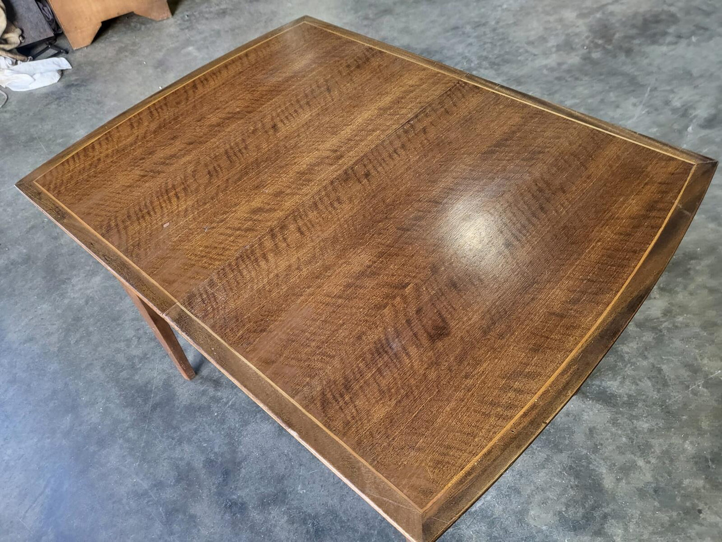 Vintage 1970's small teak? extending dining table seat to 8