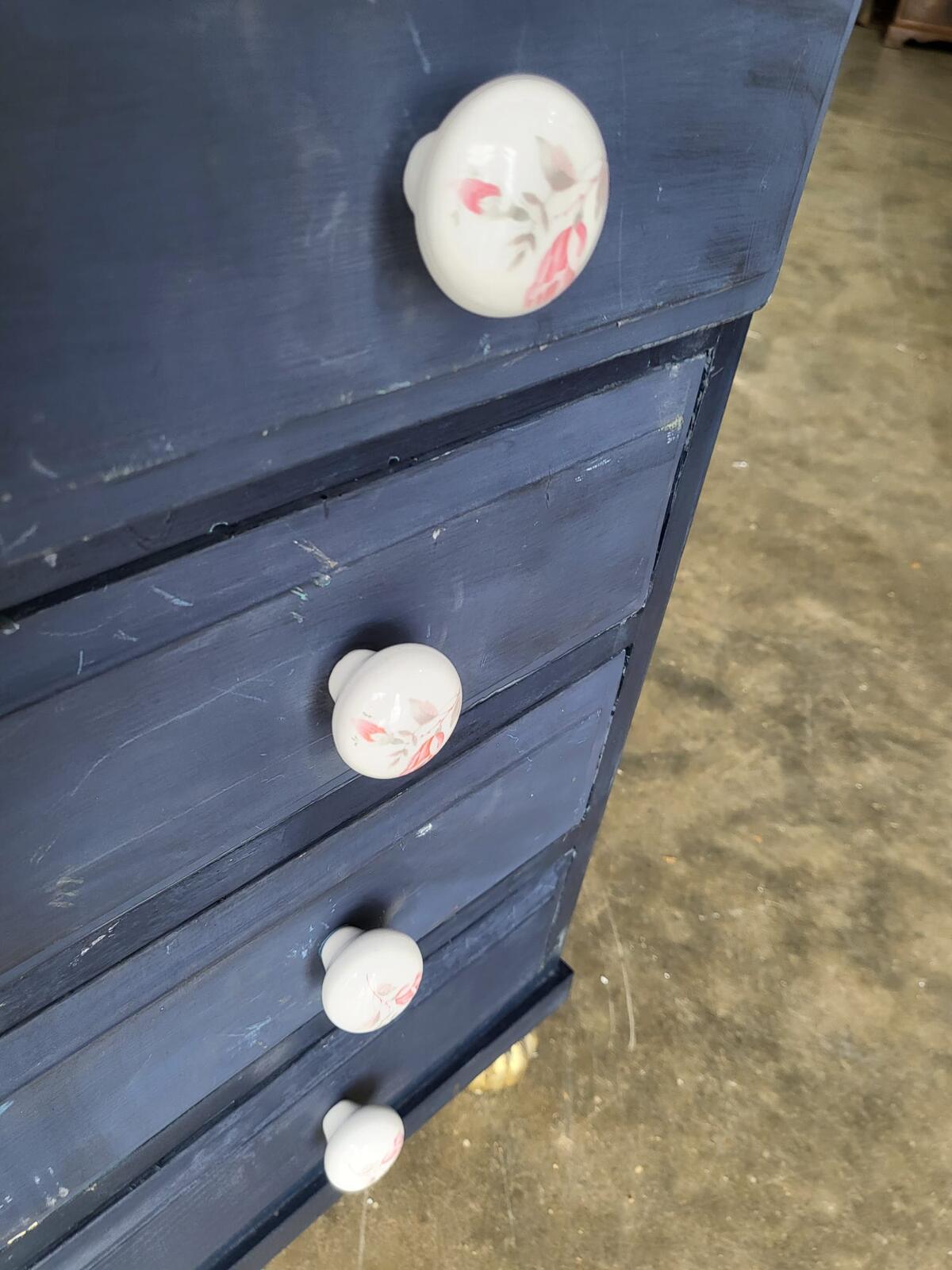 Vintage 20thC painted small Davenport desk bureau