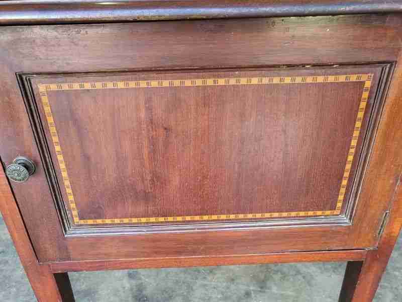 Antique Edwardian tall legs pot cupboard side end lamp table