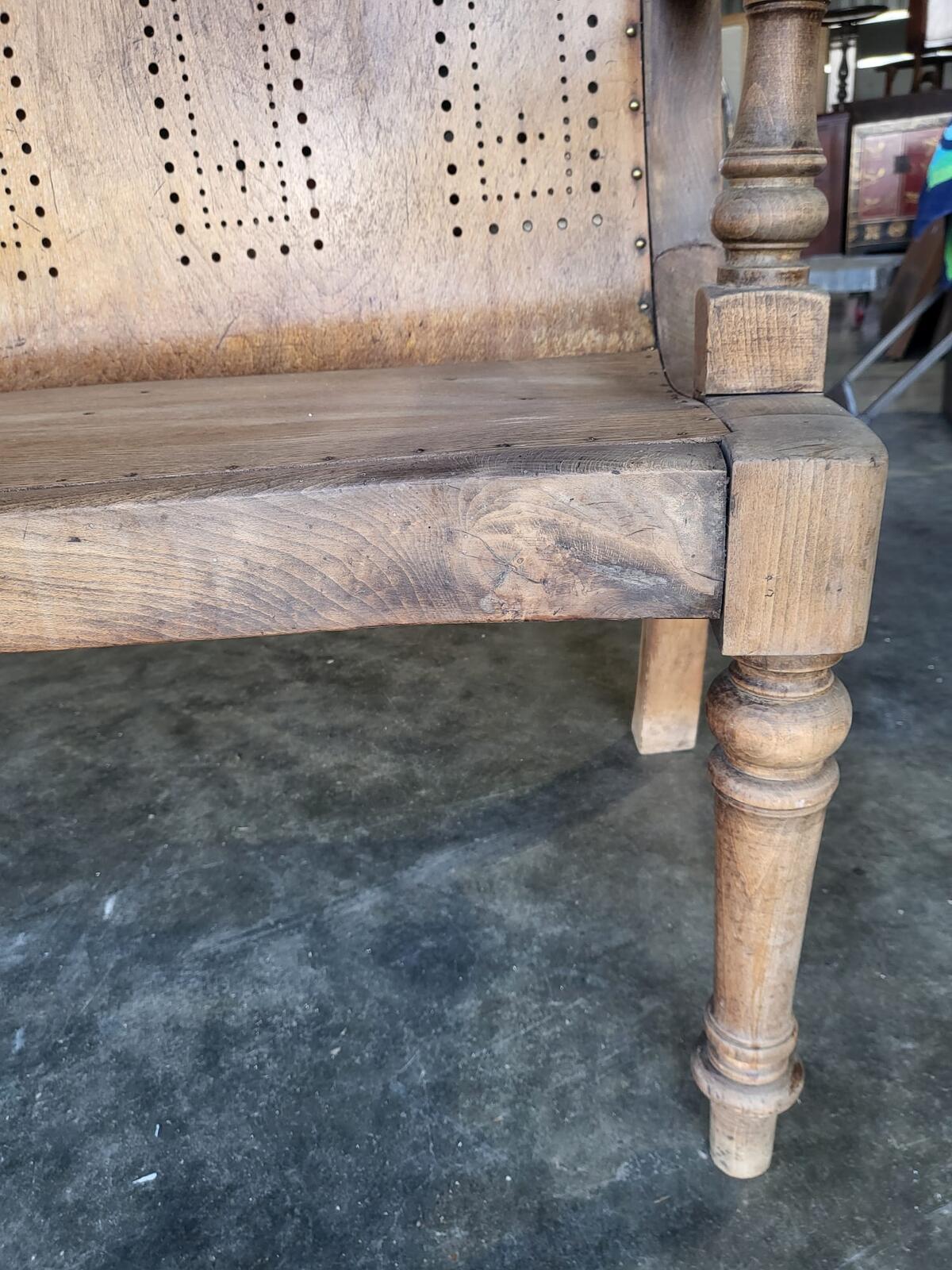 Antique arts and crafts bentwood church pub bench seat