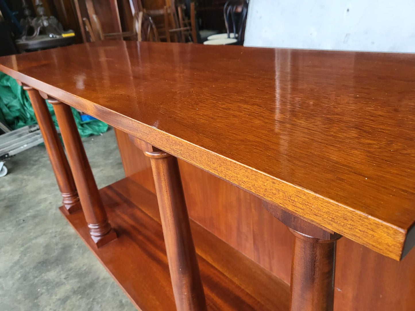 Antique repro large serving hall table 4 columns