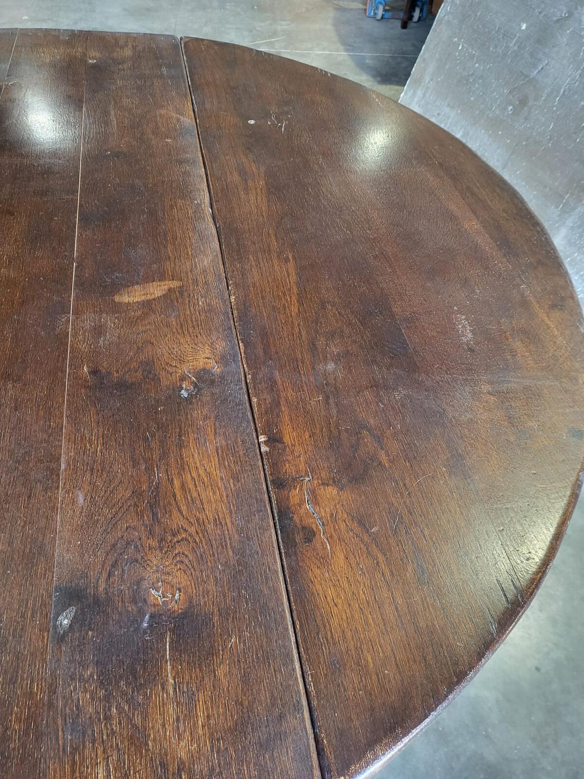 Antique solid oak gate leg drop leaf kitchen dining table seat 6