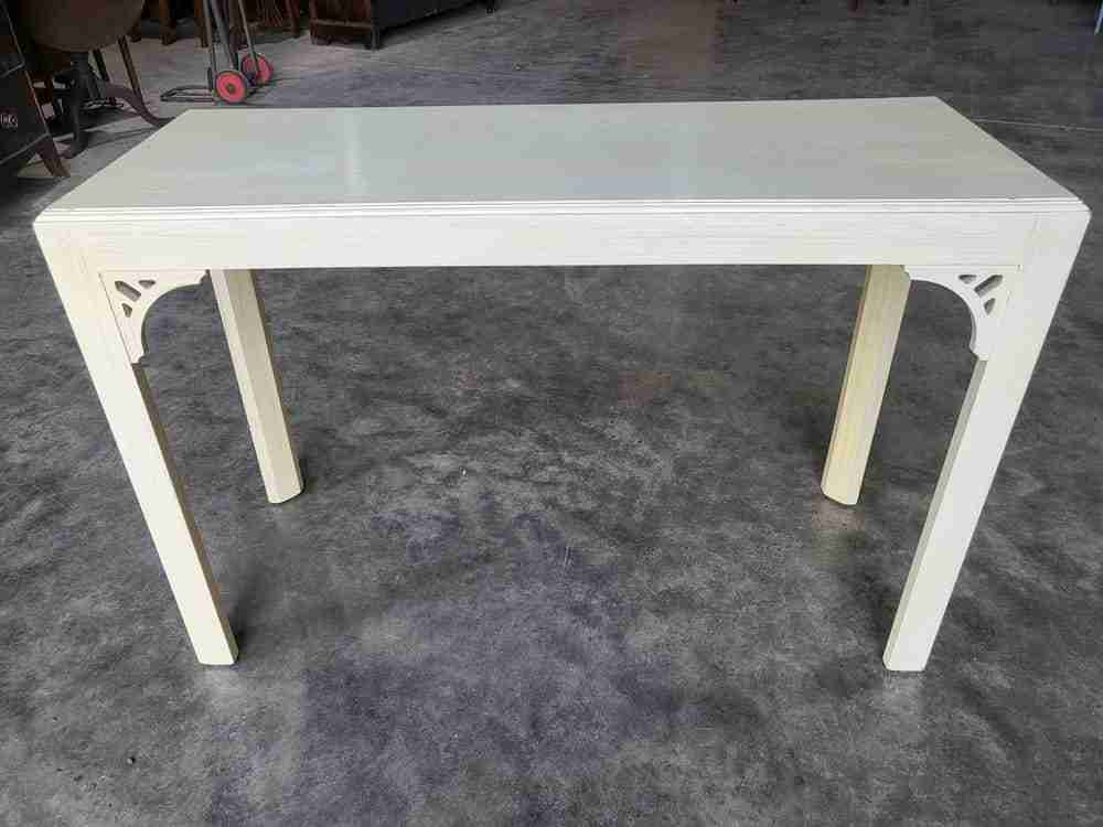 Vintage 20thC painted cream long console hall server work table desk