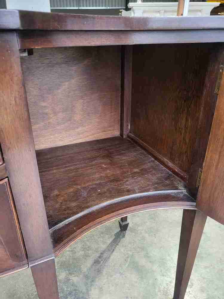 Antique repro serpentine large sideboard cupboard drawers legs
