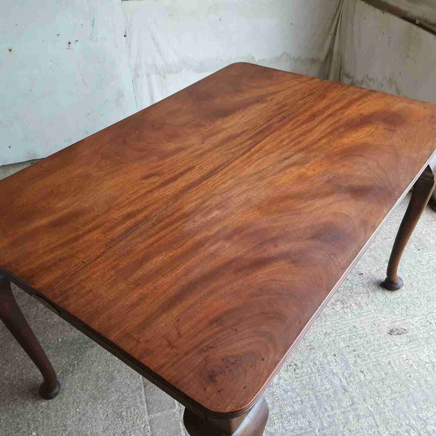 antique 1920's mahogany extending 1 leaf dining table table cabriole legs seat 8