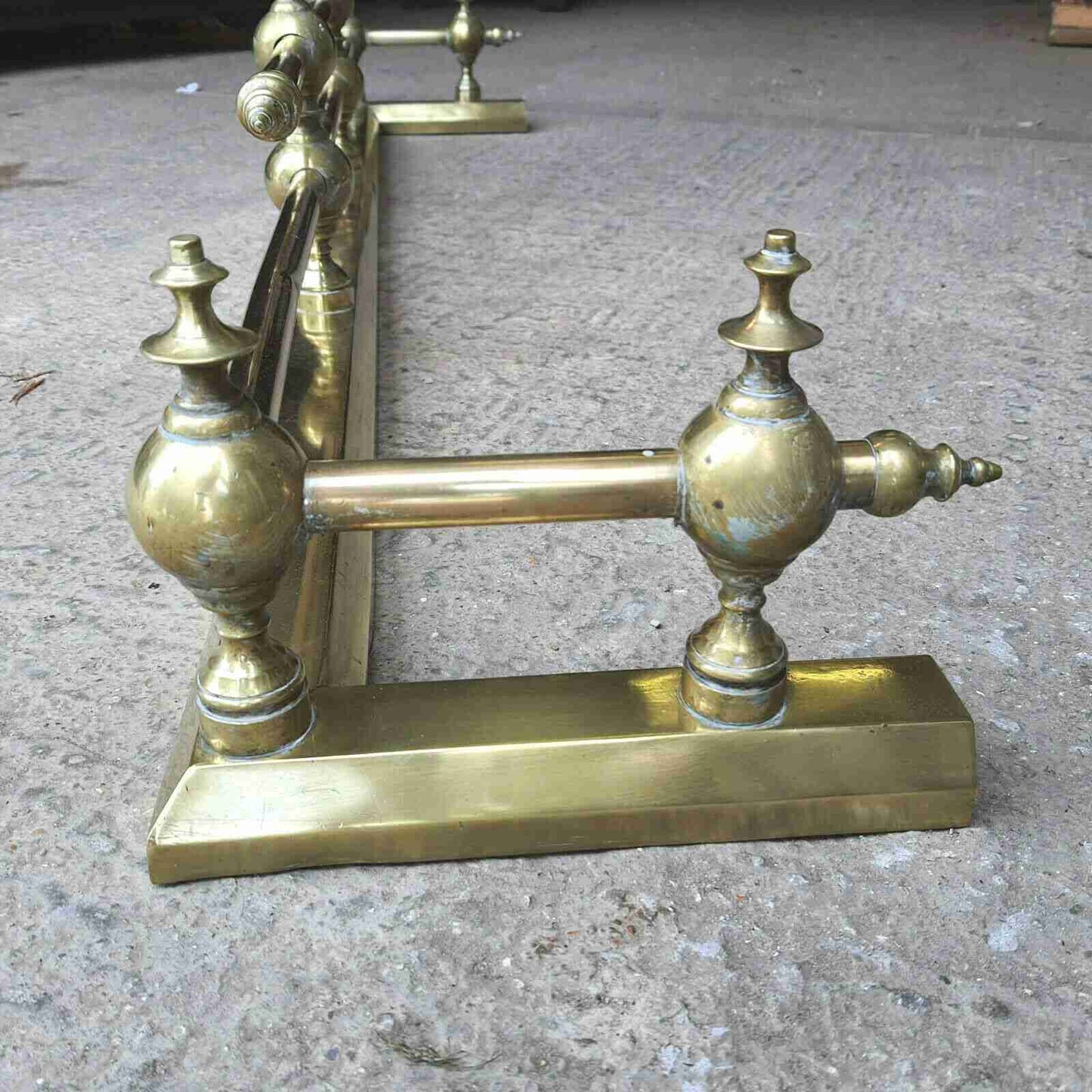 antique brass 2 tier fire fender fire fender 132 w x 24 d fireplace hearth fire