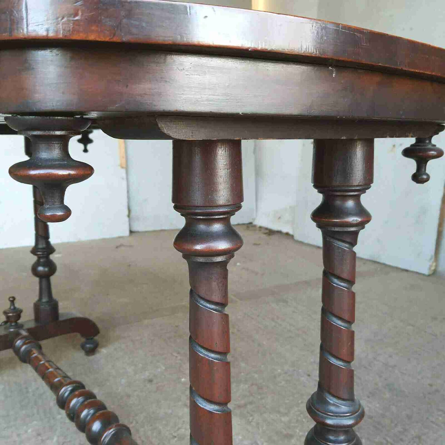 antique serpentine victorian console server hall ocassional buffet table rope