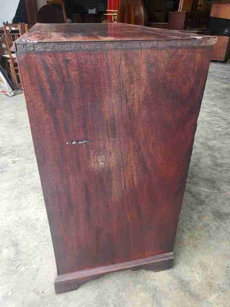 Antique Victorian 2 over 3 chest of drawers bracket feet brass handles