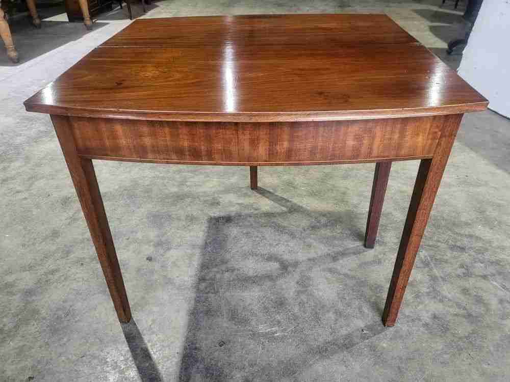 Antique Edwardian small fold over occasional dining work table desk seat 4