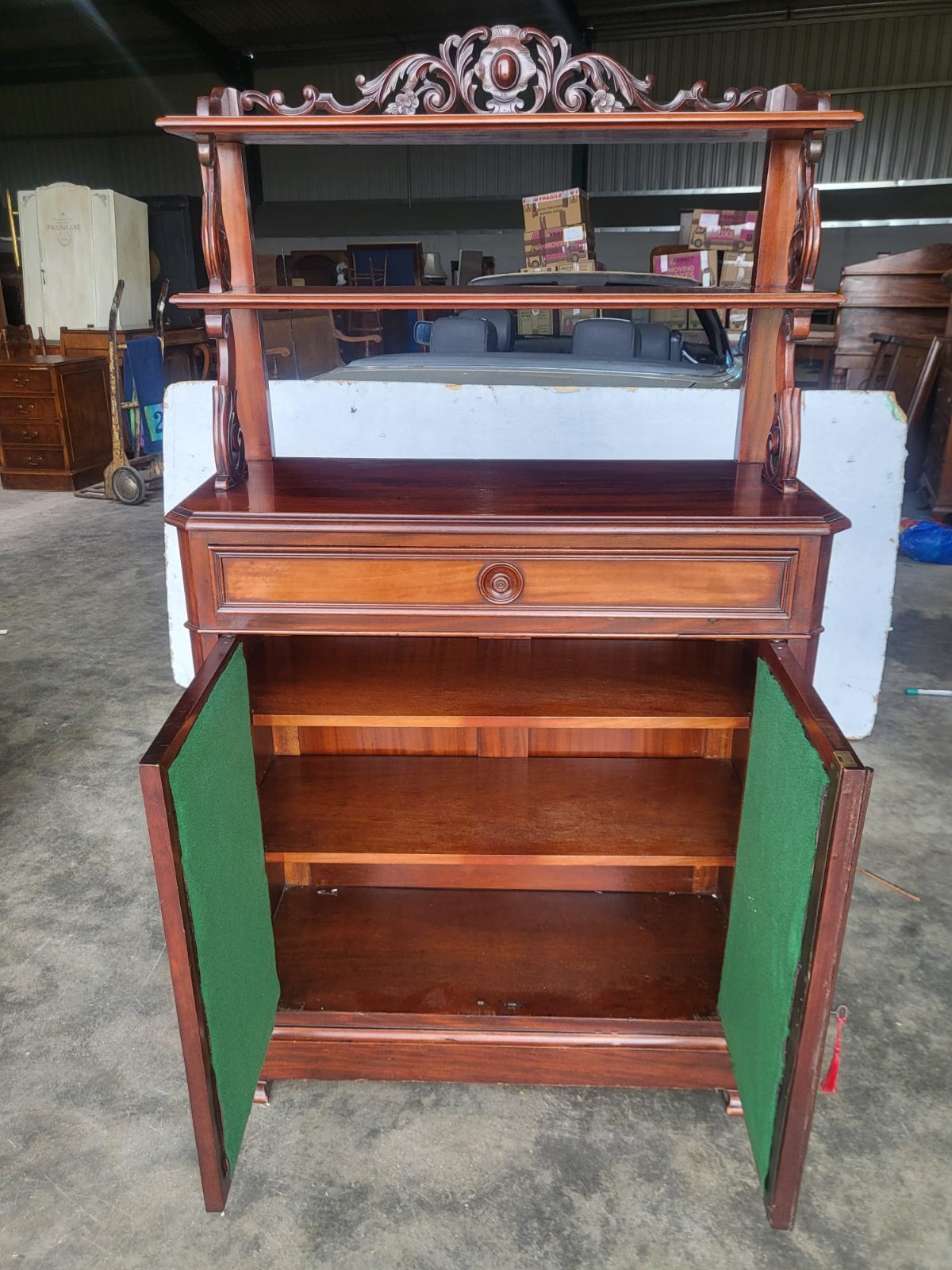 Antique slim small chiffonier sideboard gallery cabinet