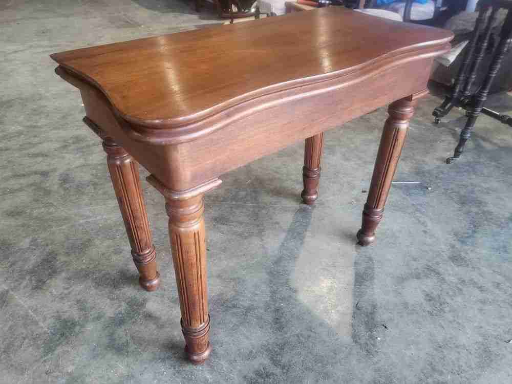 Antique serpentine extending dining occasional hall desk table