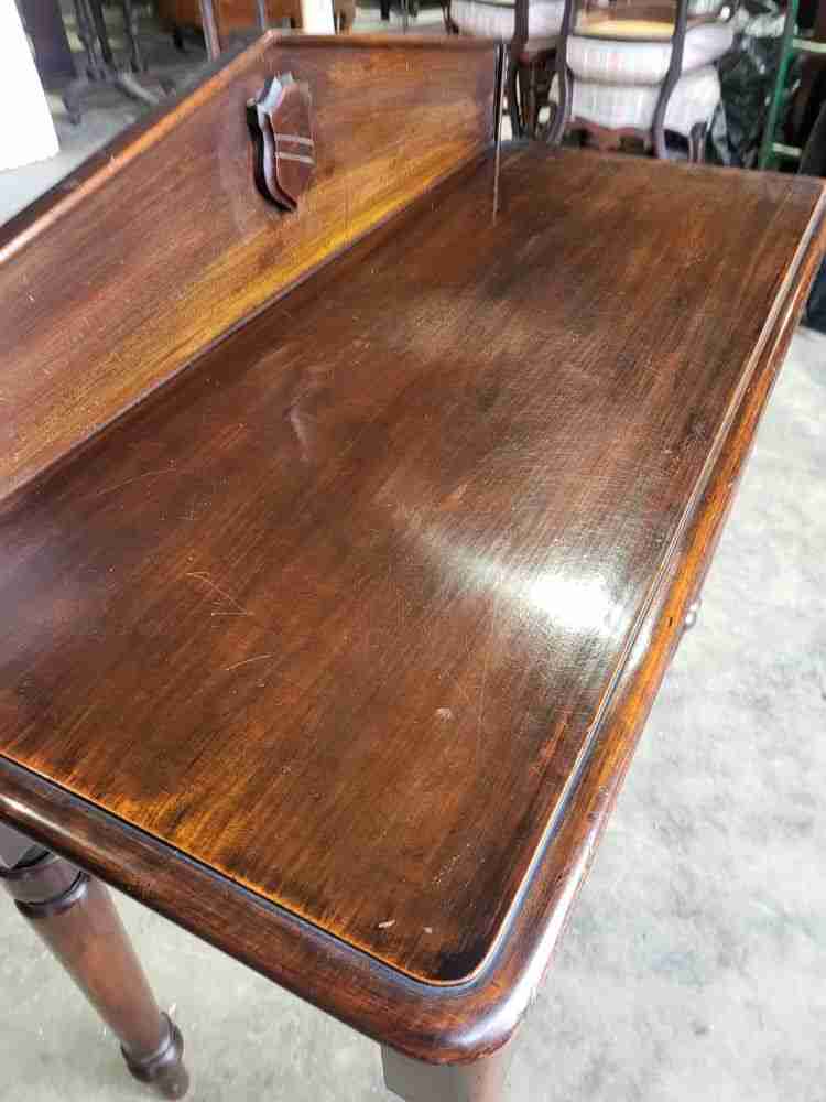 Antique Edwardian small console hall table desk drawer