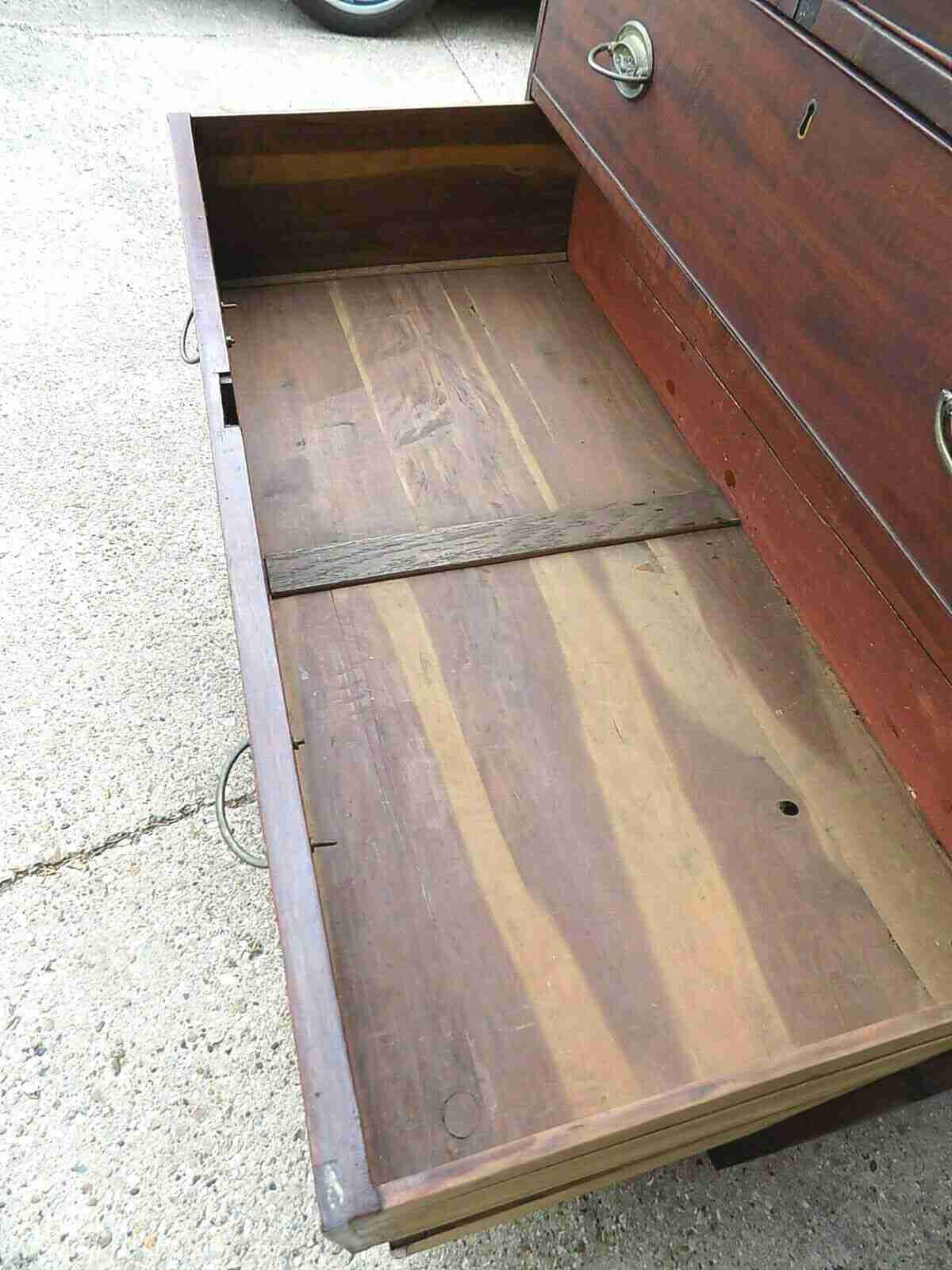 Edwardian mahogany inlaid secretaire desk with drawers
