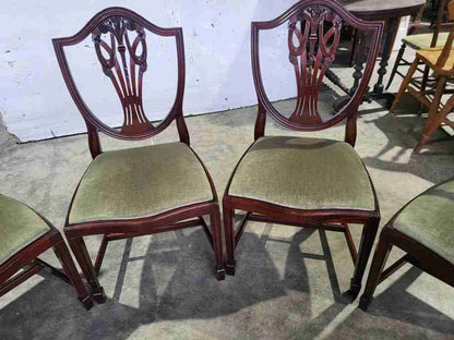 Antique repro mahogany shield back dining chairs 2 carvers 6 chairs