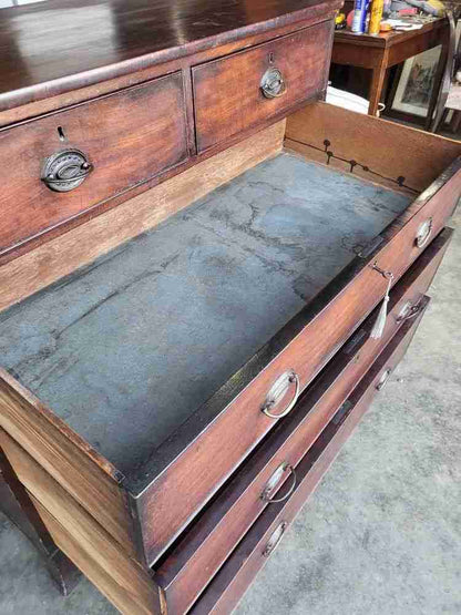 Antique Georgian 2 over 3 chest of drawers splayed legs