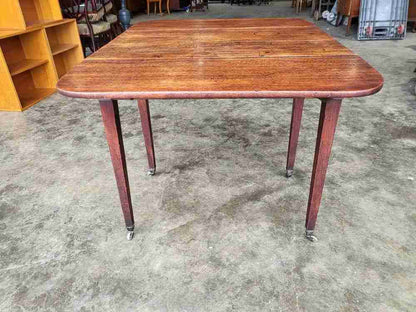 Antique Victorian Pembroke drop leaf dining occasional table drawer