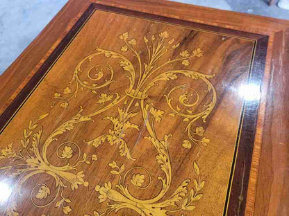 Sheraton revival antique inlaid writing desk drawer table