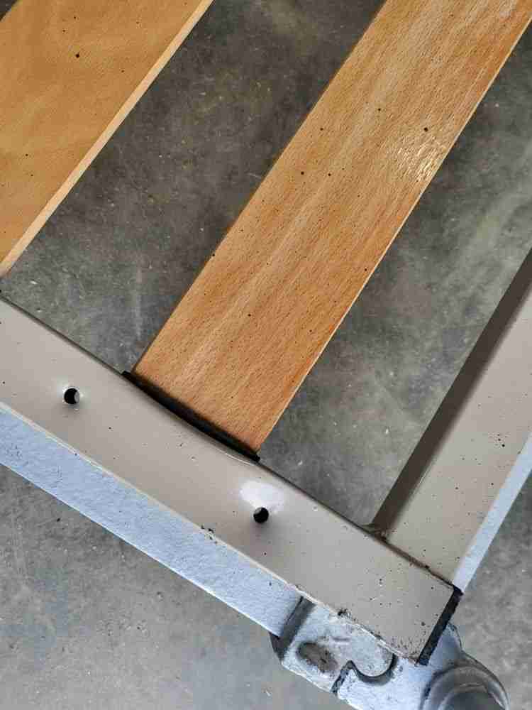 Antique Victorian cast iron small double bed frame + base