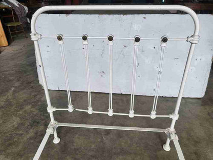 Antique Victorian single white cast iron bed frame