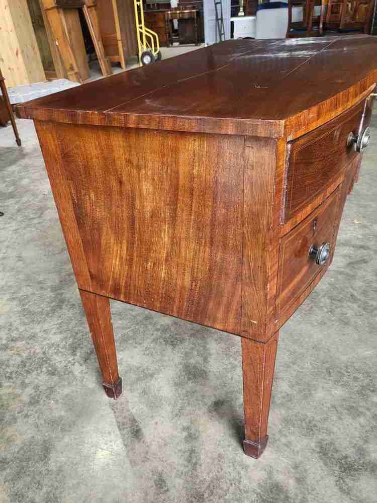 Antique Georgian small bow front mahogany sideboard cabinet server square legs
