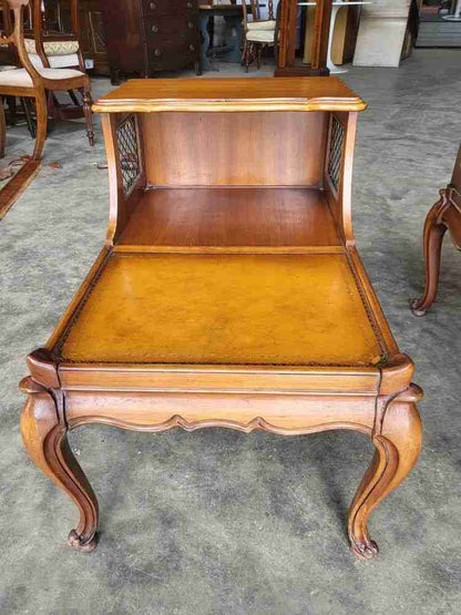 Pair antique repro French side end sofa tables cabriole legs