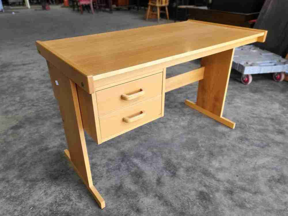 Modern small single pedestal  2 drawer writing desk