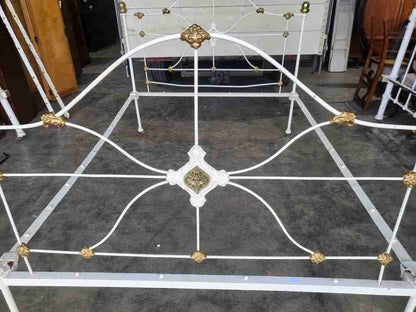 Antique Victorian cast iron double bed frame