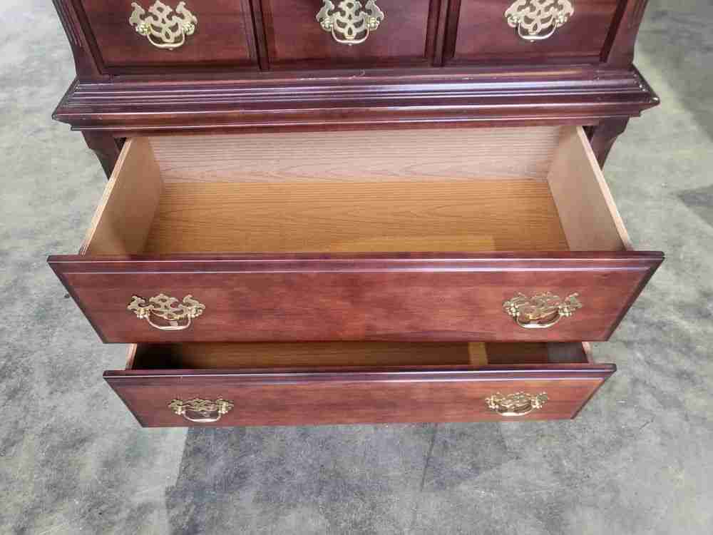 Antique repro tall 4 over 2 chest of drawers chest on chest