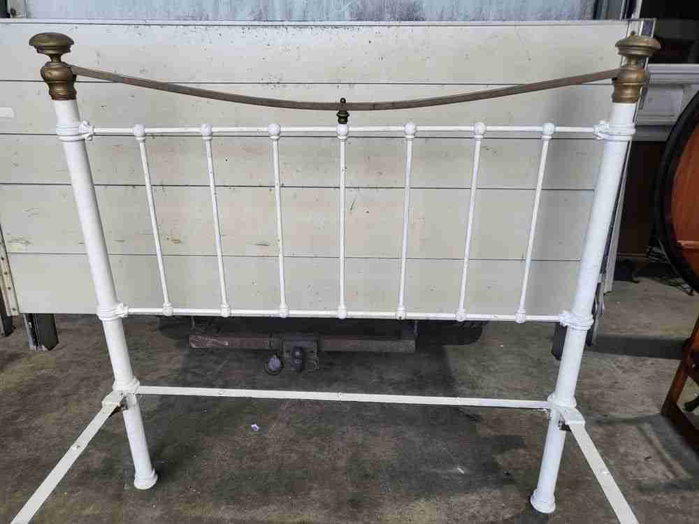 Antique Victorian cast iron double bed frame