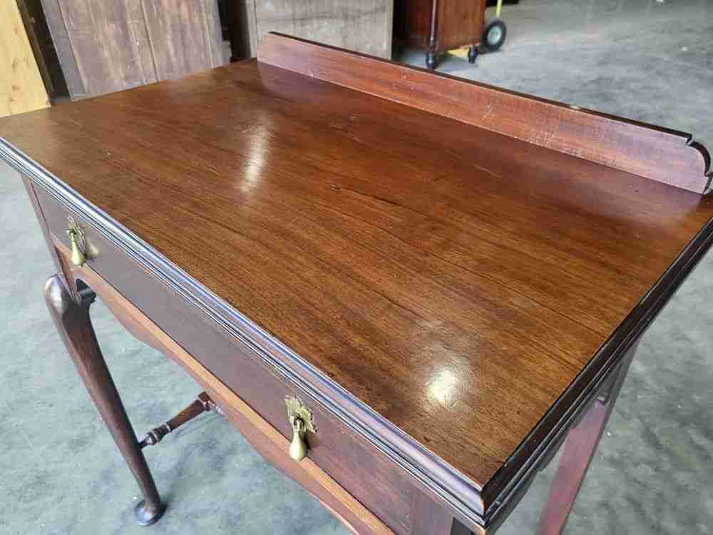Antique mahogany tall cutlery hall table Drawer cabriole legs pad feet