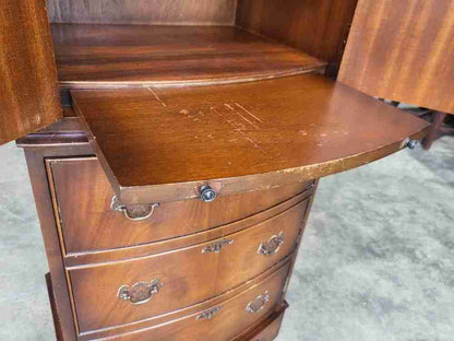 Antique repro mahogany small slim cocktail cabinet desk cupboard bureau