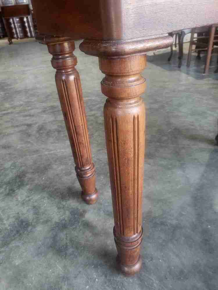 Antique serpentine extending dining occasional hall desk table