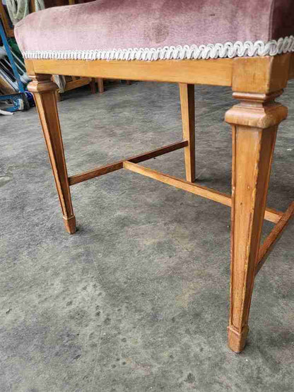 20thC square legs rose fabric bedroom bathroom chair