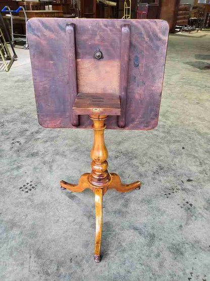 Antique small square tilt top occasional side end dining table