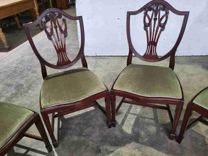 Antique repro mahogany shield back dining chairs 2 carvers 6 chairs