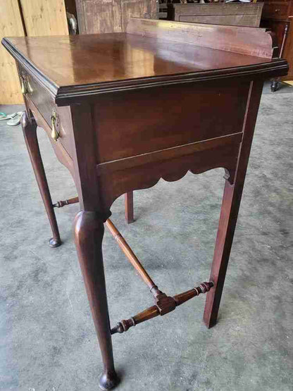 Antique mahogany tall cutlery hall table Drawer cabriole legs pad feet