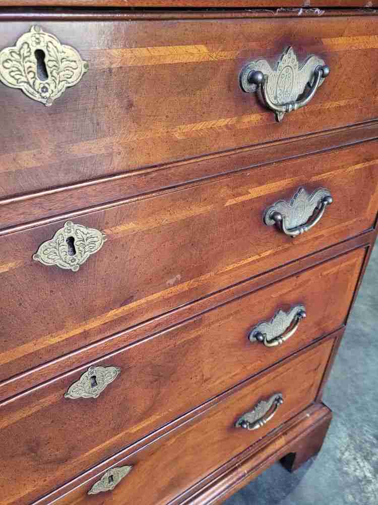 Antique repro mahogany T.V  entertainment cabinet faux bureau