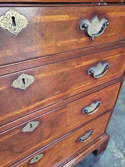 Antique repro mahogany T.V  entertainment cabinet faux bureau