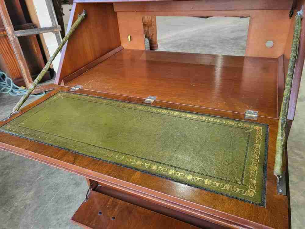 Antique repro mahogany T.V  entertainment cabinet faux bureau