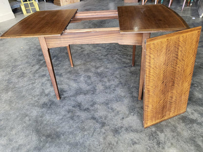 Vintage 1970's small teak? extending dining table seat to 8