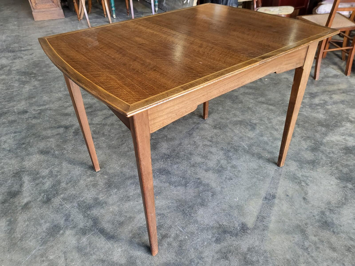 Vintage 1970's small teak? extending dining table seat to 8