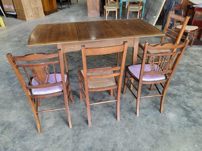 Vintage 1970's small teak? extending dining table seat to 8