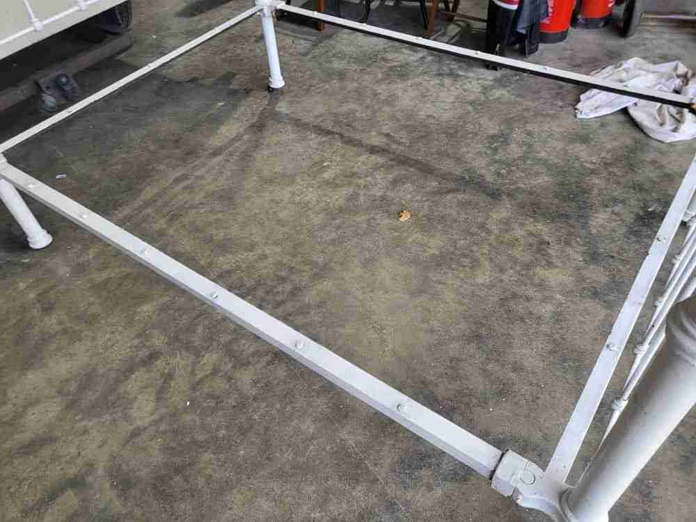 Antique Victorian cast iron double bed frame
