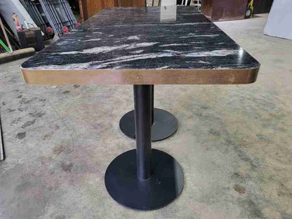 Small marble ? pedestal occasional dining work table seat 4