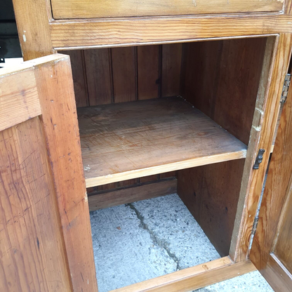 20thC Very Large Waterfall Dresser Shelves Cupboard Cabinet Drawers Kitchen
