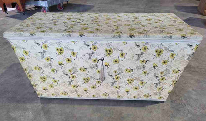 Vintage 20thC 1960's padded cedar slope sided blanket washing box coffer trunk