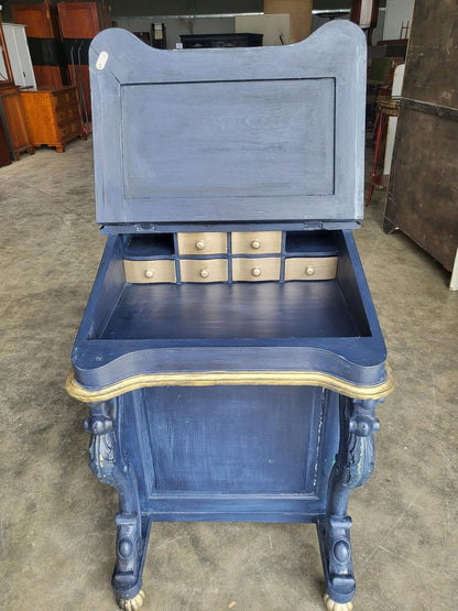 Vintage 20thC painted small Davenport desk bureau