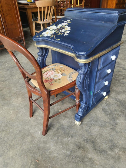 Vintage 20thC painted small Davenport desk bureau