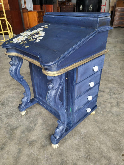 Vintage 20thC painted small Davenport desk bureau